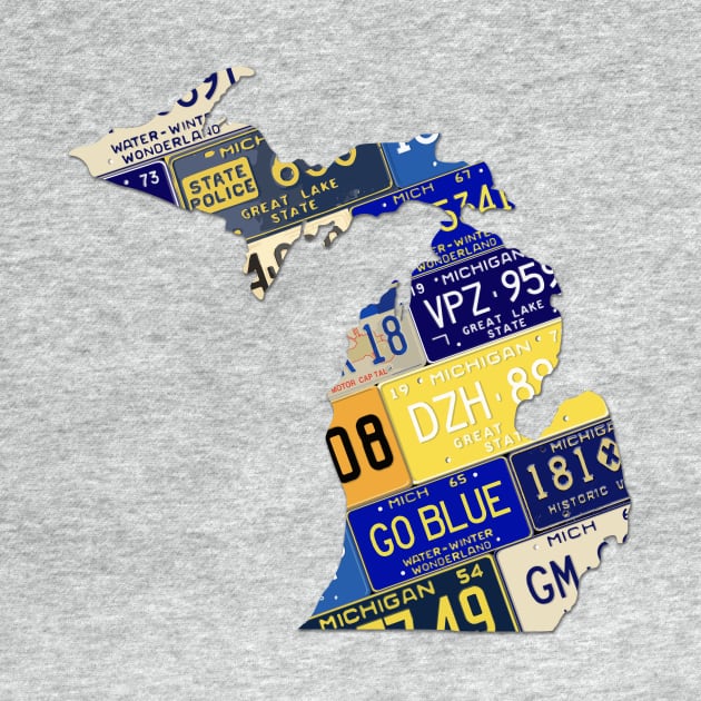 Michigan License Plates - Go Blue by sandekel